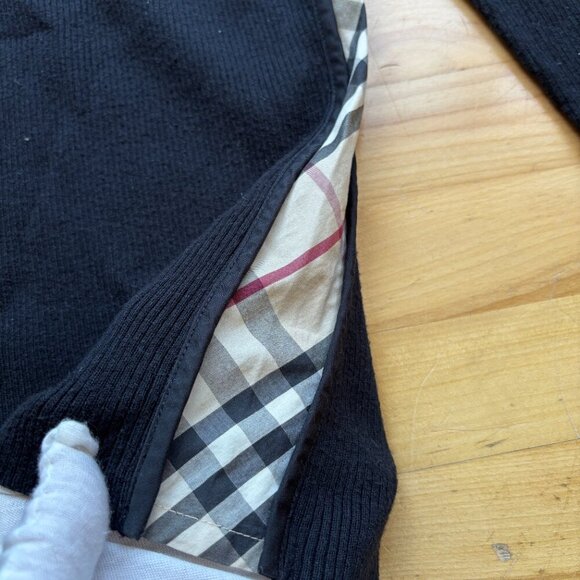 Burberry London Off-the-Shoulder Knit Sweater with Signature Check Trim - Size 1 - Picture 8 of 12
